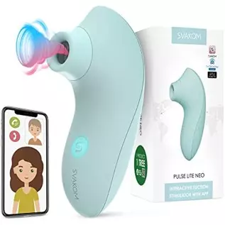 Sucking Vibrator Adult Sex Toys for Women - SVAKOM APP Remote Female Vibrators & Pulse Pure Clit Nipple Sucker Vibe with 5 * 5 S