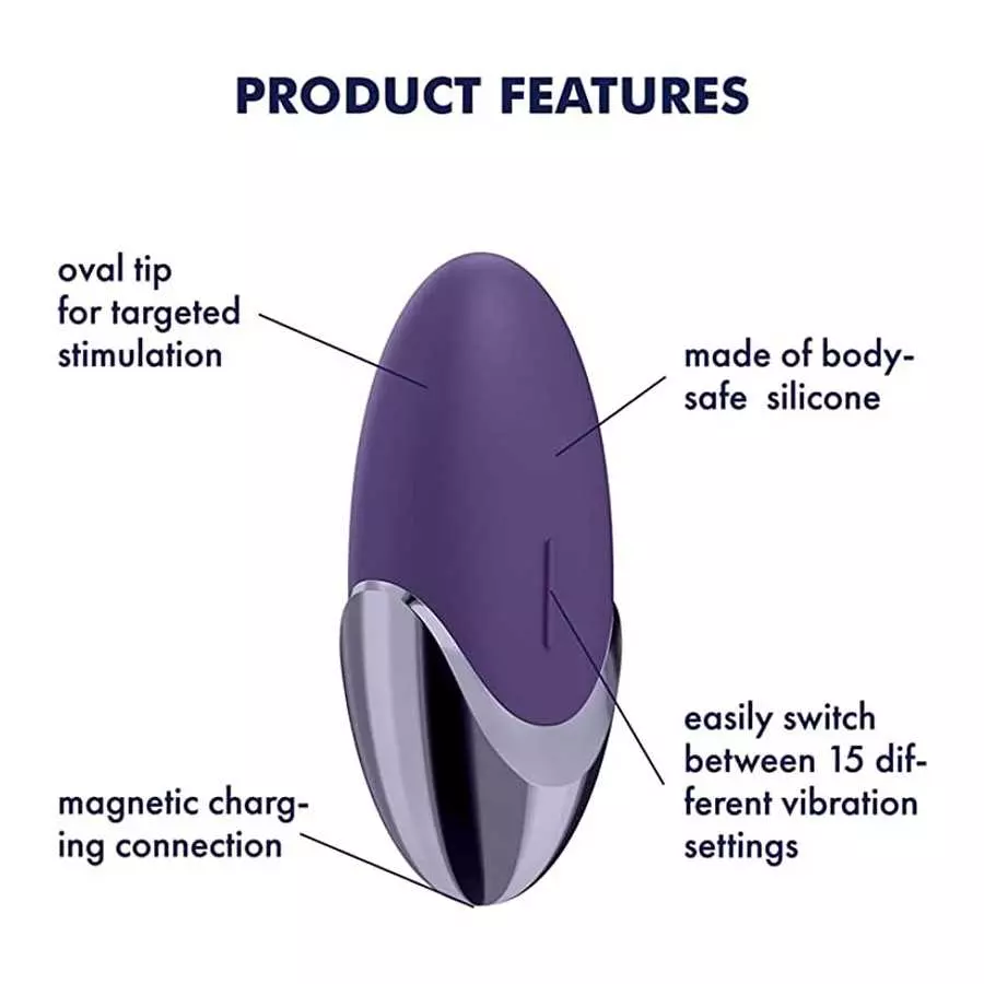 Satisfyer Purple Pleasure Lay-On Vibrator - Powerful Vibrating Clitoral Stimulator, Personal Massager for Stimulation of Clitori