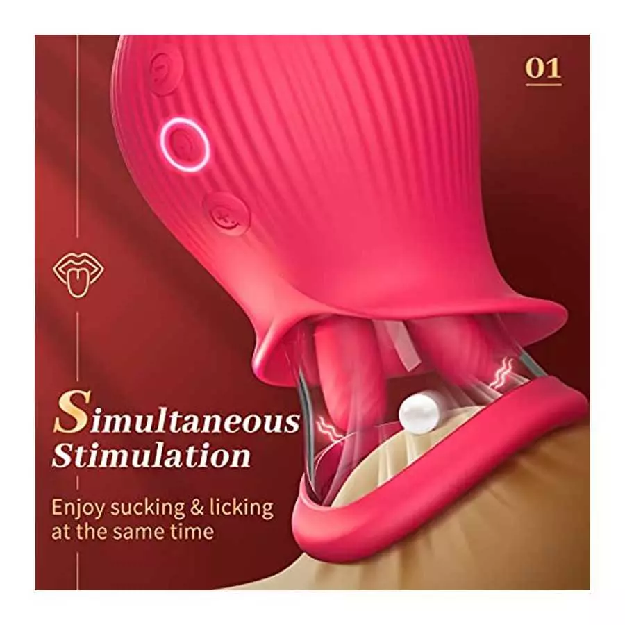 Sex Toys Women Vibrator - Rose Toy Licking Sucking Vibrating Adult Toys with 2 Suction Cups, 3in1 Woman Vibrators Sex Toy Female