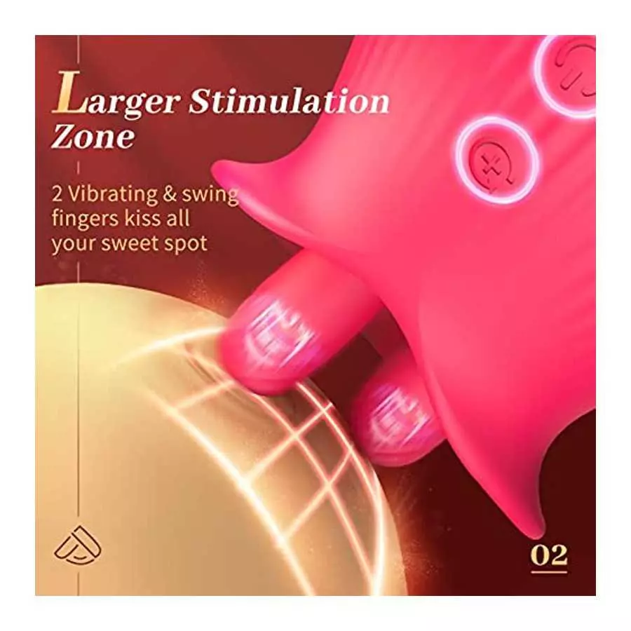 Sex Toys Women Vibrator - Rose Toy Licking Sucking Vibrating Adult Toys with 2 Suction Cups, 3in1 Woman Vibrators Sex Toy Female