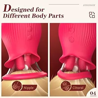 Sex Toys Women Vibrator - Rose Toy Licking Sucking Vibrating Adult Toys with 2 Suction Cups, 3in1 Woman Vibrators Sex Toy Female