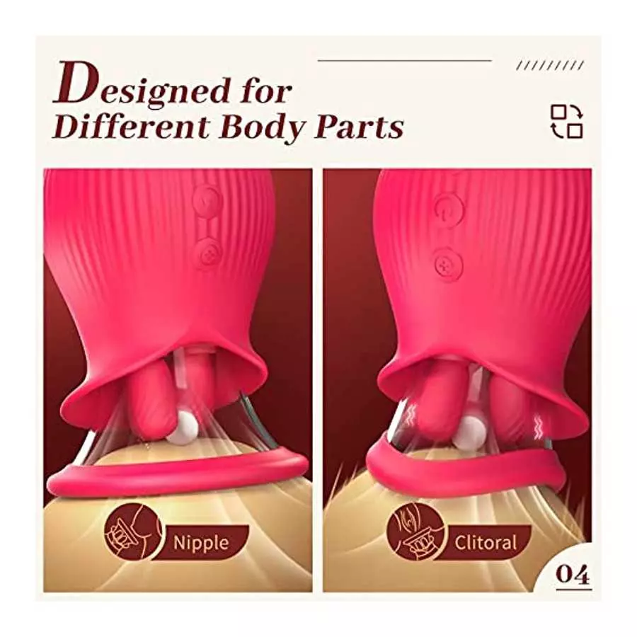 Sex Toys Women Vibrator - Rose Toy Licking Sucking Vibrating Adult Toys with 2 Suction Cups, 3in1 Woman Vibrators Sex Toy Female
