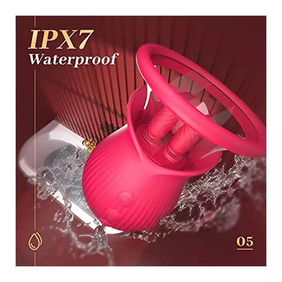 Sex Toys Women Vibrator - Rose Toy Licking Sucking Vibrating Adult Toys with 2 Suction Cups, 3in1 Woman Vibrators Sex Toy Female