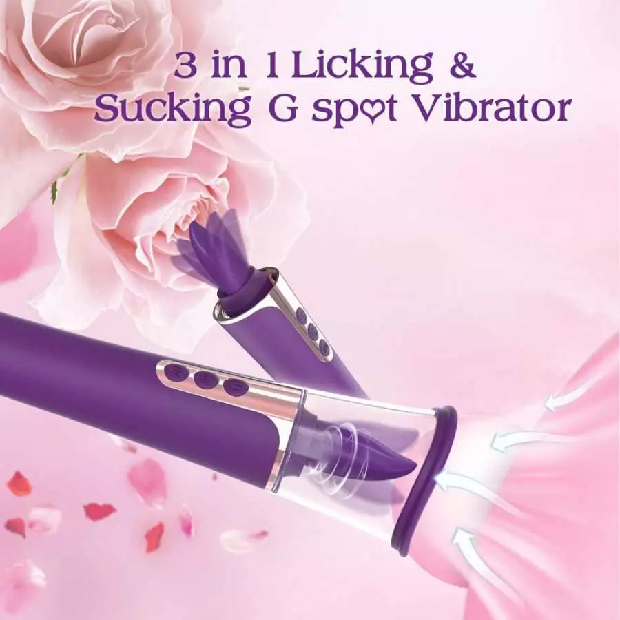 Clitoral Licking Sucking Toy G spot Vibrator, Healexcer Tongue Oral Vibrating Adult Sex Toys for Women Pleasure with a Suction C