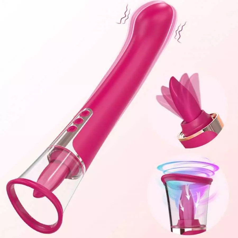 Clitoral Licking Sucking Toy G spot Vibrator, Healexcer Tongue Oral Vibrating Adult Sex Toys for Women Pleasure with a Suction C