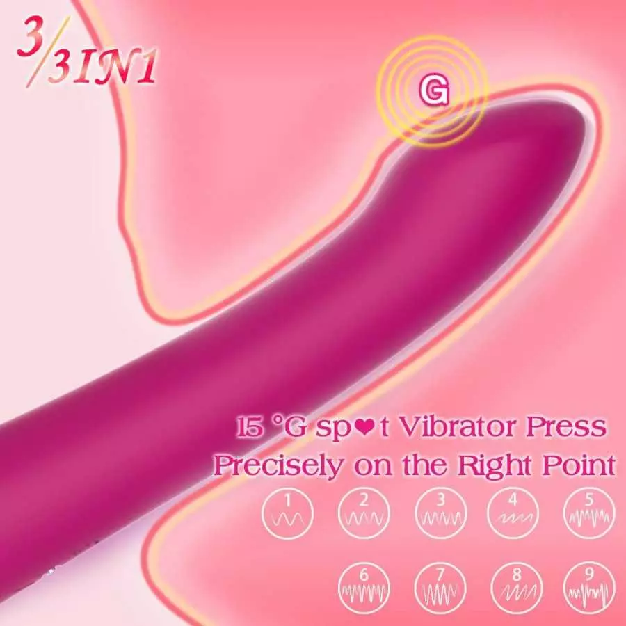 Clitoral Licking Sucking Toy G spot Vibrator, Healexcer Tongue Oral Vibrating Adult Sex Toys for Women Pleasure with a Suction C