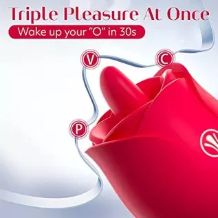 Rose Sex Toys Vibrator for Women - Rose Toy, Rose Sex Stimulator for Women with 9 Tongue Licking & 9 Vibrating Modes, G Spot Vib Rose Sex Toys Vibrator for Women - Rose Toy, Rose Sex Stimulator for Women with 9 Tongue Licking & 9 Vibrating Modes, G Spot Vib