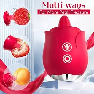 Rose Sex Toys Vibrator for Women - Rose Toy, Rose Sex Stimulator for Women with 9 Tongue Licking & 9 Vibrating Modes, G Spot Vib Rose Sex Toys Vibrator for Women - Rose Toy, Rose Sex Stimulator for Women with 9 Tongue Licking & 9 Vibrating Modes, G Spot Vib