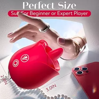 Rose Sex Toys Vibrator for Women - Rose Toy, Rose Sex Stimulator for Women with 9 Tongue Licking & 9 Vibrating Modes, G Spot Vib Rose Sex Toys Vibrator for Women - Rose Toy, Rose Sex Stimulator for Women with 9 Tongue Licking & 9 Vibrating Modes, G Spot Vib