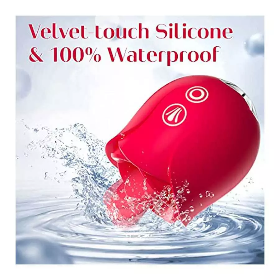 Rose Sex Toys Vibrator for Women - Rose Toy, Rose Sex Stimulator for Women with 9 Tongue Licking & 9 Vibrating Modes, G Spot Vib