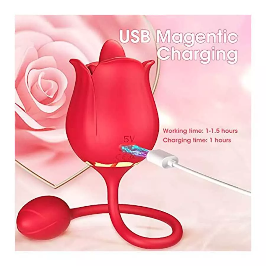 Rose Sex Toy Vibrator for Woman - Vibrators Adult Sex Toys for Women Tongue Licking G Spot Vibrator, Dildo Vibrator Stimulator 2