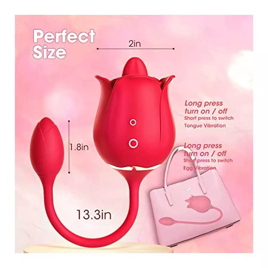Rose Sex Toy Vibrator for Woman - Vibrators Adult Sex Toys for Women Tongue Licking G Spot Vibrator, Dildo Vibrator Stimulator 2