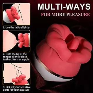 Guxudo Rose Toy for Woman Tongue Licking Suction Vibrator with 3 Suction Modes 5 Vibrations Nipple Toy Clitoral Vibrator Sex Toy Guxudo Rose Toy for Woman Tongue Licking Suction Vibrator with 3 Suction Modes 5 Vibrations Nipple Toy Clitoral Vibrator Sex Toy