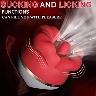Guxudo Rose Toy for Woman Tongue Licking Suction Vibrator with 3 Suction Modes 5 Vibrations Nipple Toy Clitoral Vibrator Sex Toy Guxudo Rose Toy for Woman Tongue Licking Suction Vibrator with 3 Suction Modes 5 Vibrations Nipple Toy Clitoral Vibrator Sex Toy