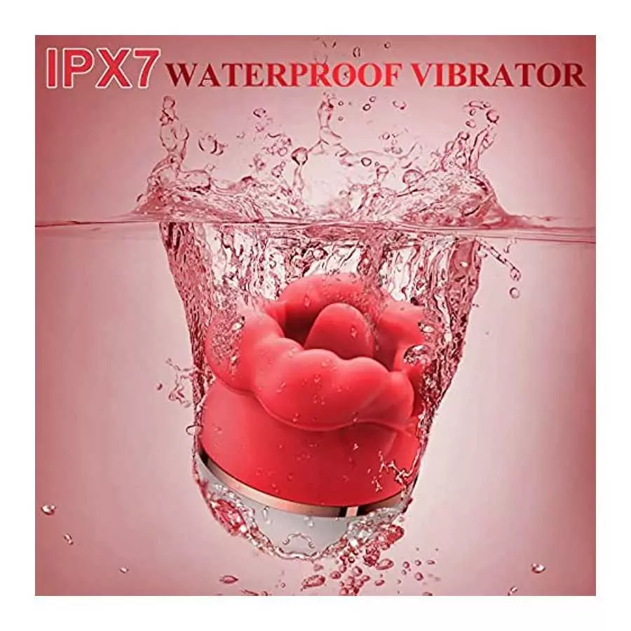 Guxudo Rose Toy for Woman Tongue Licking Suction Vibrator with 3 Suction Modes 5 Vibrations Nipple Toy Clitoral Vibrator Sex Toy