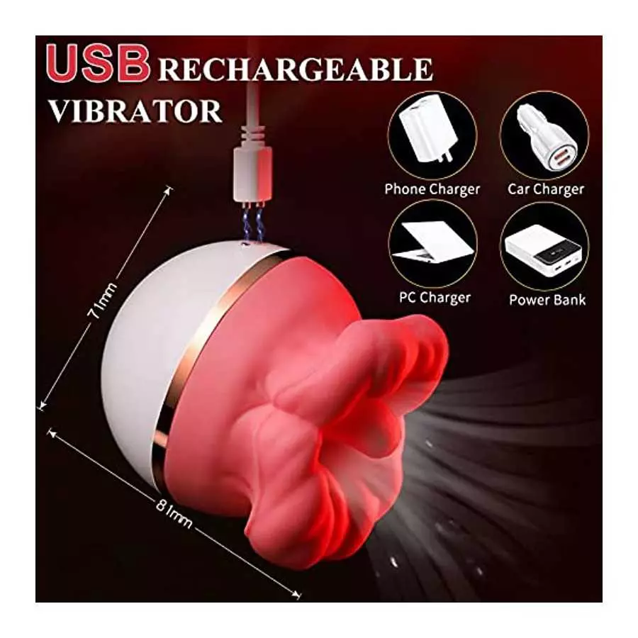 Guxudo Rose Toy for Woman Tongue Licking Suction Vibrator with 3 Suction Modes 5 Vibrations Nipple Toy Clitoral Vibrator Sex Toy