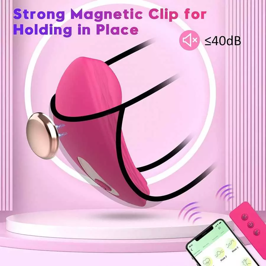 APP & Remote Control Wearable Vibrator Vibrating Panties with Magnetic Clip, Silicone Clitoral Vagina Stimulator Clit Nipple Tea