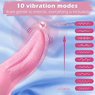 Clitoral Vibrator Sex Toy, EVYLEEN Tongue Licking Toy with 10 Vibration Modes, G Spot Vibrator Waterproof Adult Sex Toys for Wom