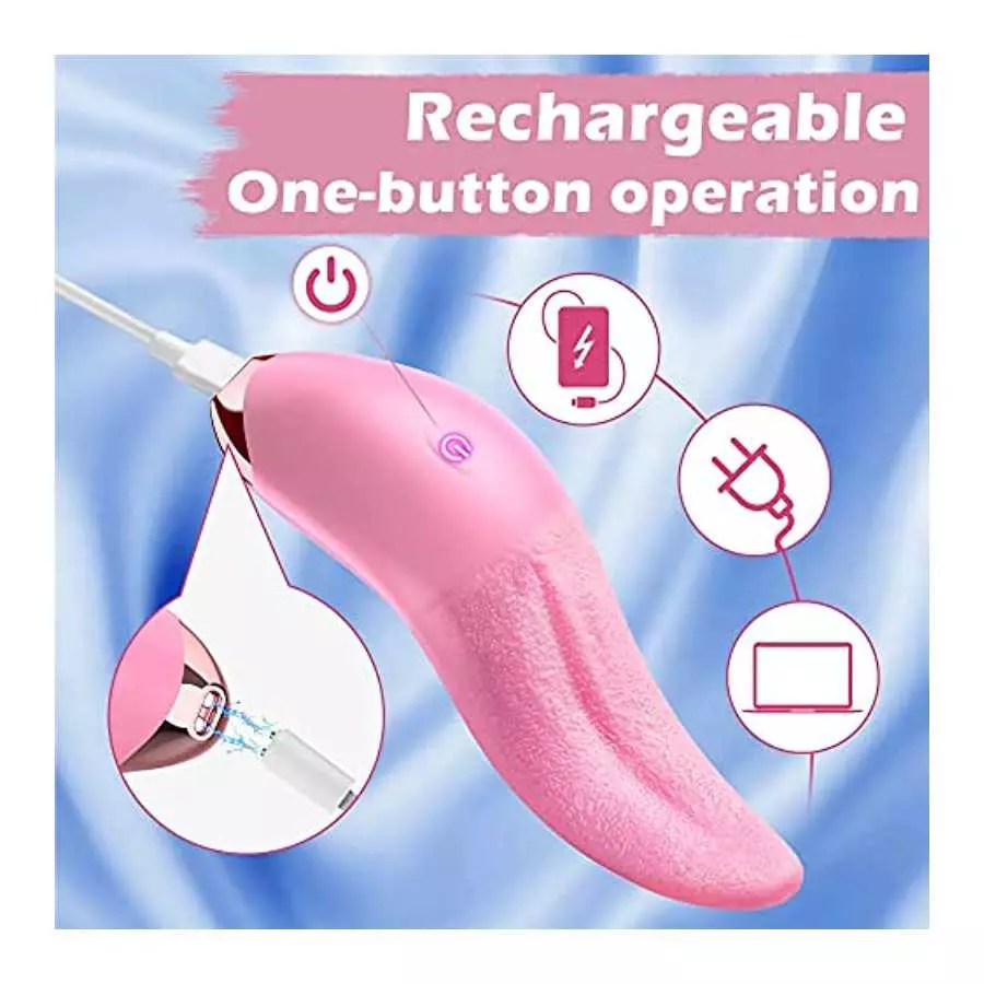 Clitoral Vibrator Sex Toy, EVYLEEN Tongue Licking Toy with 10 Vibration Modes, G Spot Vibrator Waterproof Adult Sex Toys for Wom