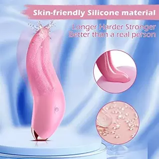 Clitoral Vibrator Sex Toy, EVYLEEN Tongue Licking Toy with 10 Vibration Modes, G Spot Vibrator Waterproof Adult Sex Toys for Wom