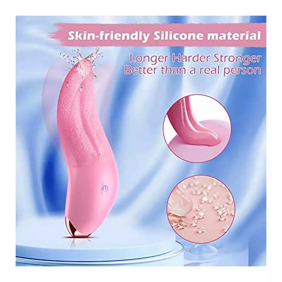 Clitoral Vibrator Sex Toy, EVYLEEN Tongue Licking Toy with 10 Vibration Modes, G Spot Vibrator Waterproof Adult Sex Toys for Wom