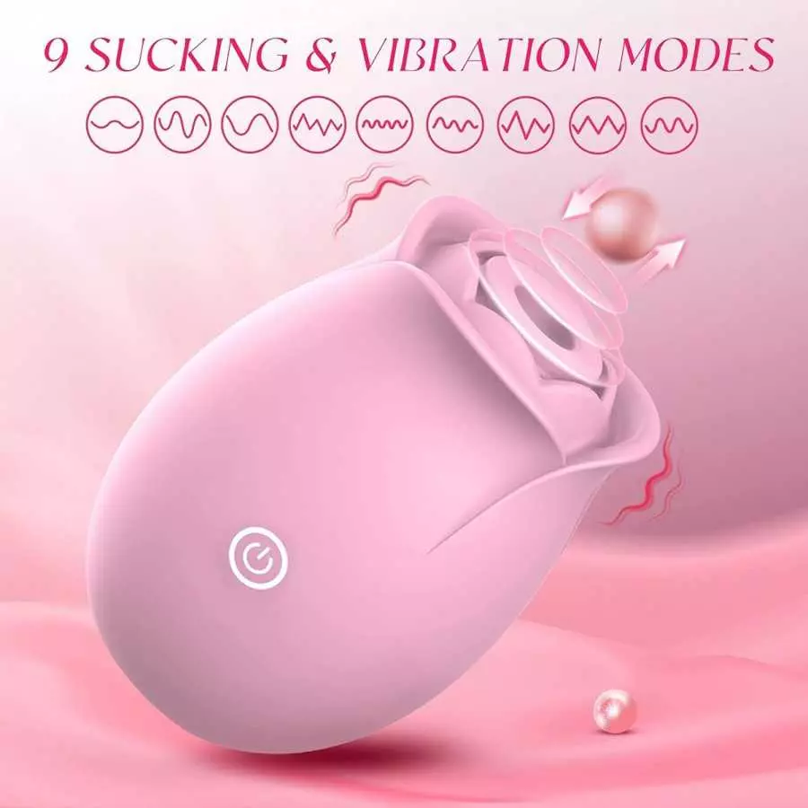 Rose Sex Toy for Women Vibrator-Adult Sucking Sex Stimulator for Women with 9 Suction, G Spot Dildo Vibrator for Clitoral Nipple