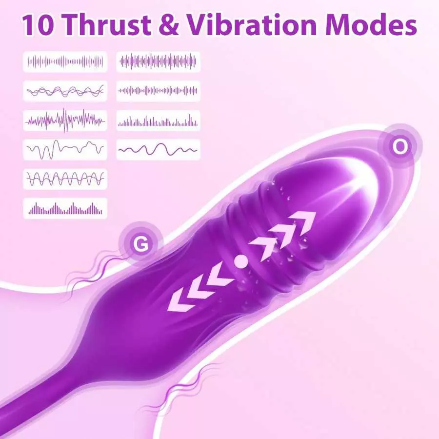 Krumppo Rose Sex Stimulator for Women, 4 in 1 Clitoral Licking Vibrator Thrusting Dildo Anal Plug with 10 Modes, Adult Sex Toys 