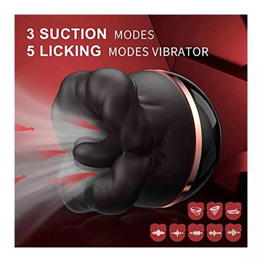 Rose Sex Toy for Woman, 2 in 1 Suction Licking Vibrator, Clitoral Stimulator Tongue Toy with 8 Modes, Female Nipple Clitoral Lic