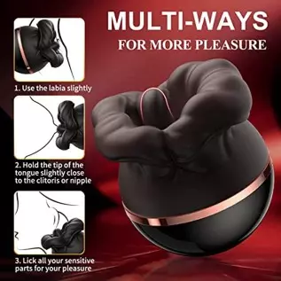Rose Sex Toy for Woman, 2 in 1 Suction Licking Vibrator, Clitoral Stimulator Tongue Toy with 8 Modes, Female Nipple Clitoral Lic Rose Sex Toy for Woman, 2 in 1 Suction Licking Vibrator, Clitoral Stimulator Tongue Toy with 8 Modes, Female Nipple Clitoral Lic