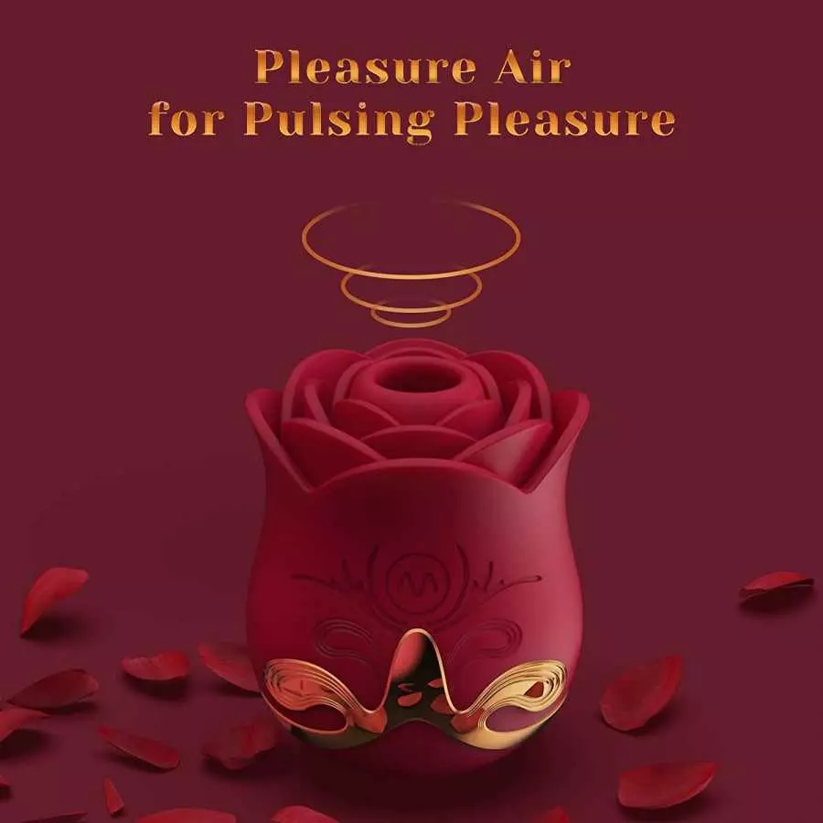 Tracy's Dog Rose Sucking Vibrator for Clit Nipple Stimulation, Adult Oral Sex Toys Stimulator for Women and Couple with 10 Sucti