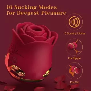 Tracy's Dog Rose Sucking Vibrator for Clit Nipple Stimulation, Adult Oral Sex Toys Stimulator for Women and Couple with 10 Sucti Tracy's Dog Rose Sucking Vibrator for Clit Nipple Stimulation, Adult Oral Sex Toys Stimulator for Women and Couple with 10 Sucti