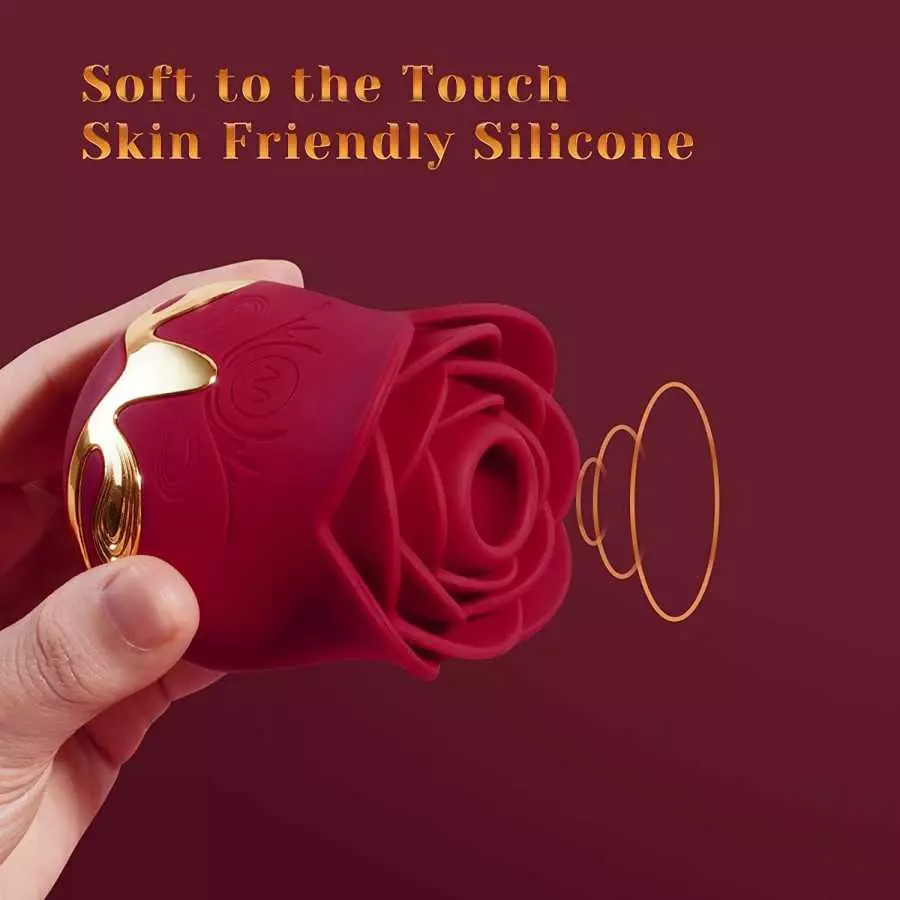 Tracy's Dog Rose Sucking Vibrator for Clit Nipple Stimulation, Adult Oral Sex Toys Stimulator for Women and Couple with 10 Sucti