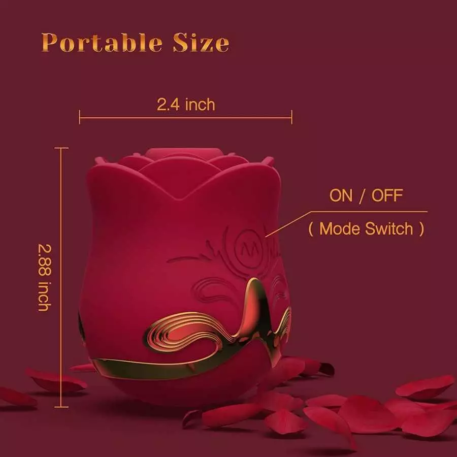 Tracy's Dog Rose Sucking Vibrator for Clit Nipple Stimulation, Adult Oral Sex Toys Stimulator for Women and Couple with 10 Sucti