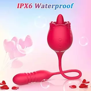 Rose Sex Stimulator for Women, 3 in 1 Clitoral Stimulator Tongue Licking Thrusting G Spot Dildo Vibrator with Butt Plug, Rose To Rose Sex Stimulator for Women, 3 in 1 Clitoral Stimulator Tongue Licking Thrusting G Spot Dildo Vibrator with Butt Plug, Rose To