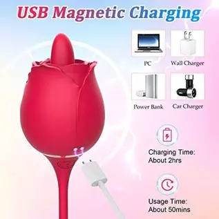 Rose Sex Stimulator for Women, 3 in 1 Clitoral Stimulator Tongue Licking Thrusting G Spot Dildo Vibrator with Butt Plug, Rose To Rose Sex Stimulator for Women, 3 in 1 Clitoral Stimulator Tongue Licking Thrusting G Spot Dildo Vibrator with Butt Plug, Rose To
