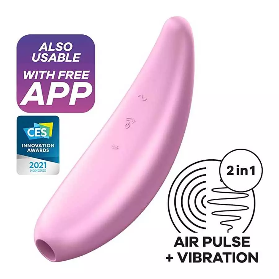 Satisfyer Curvy 3+ Air-Pulse Clitoris Stimulating Vibrator with App Control - Clitoral Sucking Pressure-Wave Technology & Vibrat