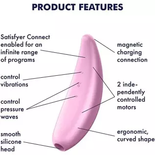 Satisfyer Curvy 3+ Air-Pulse Clitoris Stimulating Vibrator with App Control - Clitoral Sucking Pressure-Wave Technology & Vibrat Satisfyer Curvy 3+ Air-Pulse Clitoris Stimulating Vibrator with App Control - Clitoral Sucking Pressure-Wave Technology & Vibrat
