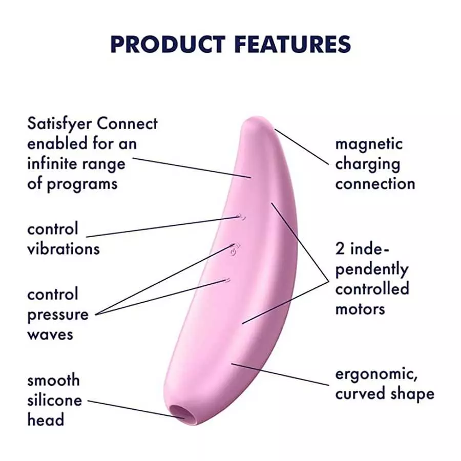 Satisfyer Curvy 3+ Air-Pulse Clitoris Stimulating Vibrator with App Control - Clitoral Sucking Pressure-Wave Technology & Vibrat