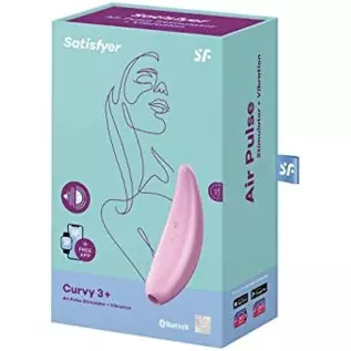 Satisfyer Curvy 3+ Air-Pulse Clitoris Stimulating Vibrator with App Control - Clitoral Sucking Pressure-Wave Technology & Vibrat Satisfyer Curvy 3+ Air-Pulse Clitoris Stimulating Vibrator with App Control - Clitoral Sucking Pressure-Wave Technology & Vibrat
