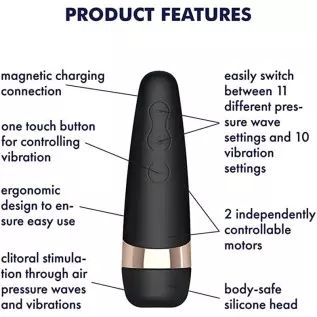 Satisfyer Pro 3+ Air-Pulse Clitoris Stimulating Vibrator - Non-Contact Clitoral Sucking Pressure-Wave Technology & Vibration, Wa Satisfyer Pro 3+ Air-Pulse Clitoris Stimulating Vibrator - Non-Contact Clitoral Sucking Pressure-Wave Technology & Vibration, Wa