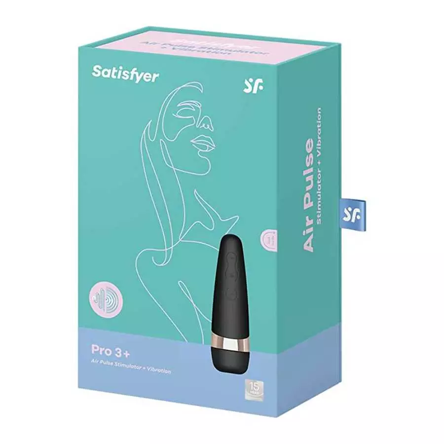 Satisfyer Pro 3+ Air-Pulse Clitoris Stimulating Vibrator - Non-Contact Clitoral Sucking Pressure-Wave Technology & Vibration, Wa