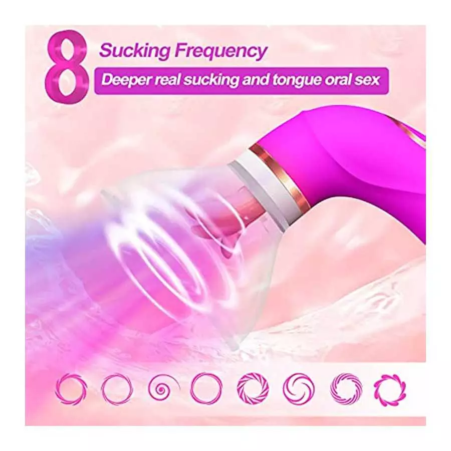 Vibrator Sex Toys Adult Toys for Women - Sucking Clitoral Rose Sex Toy with 8 Sucking and 5 Licking Modes Tongue Vibrators, G-sp