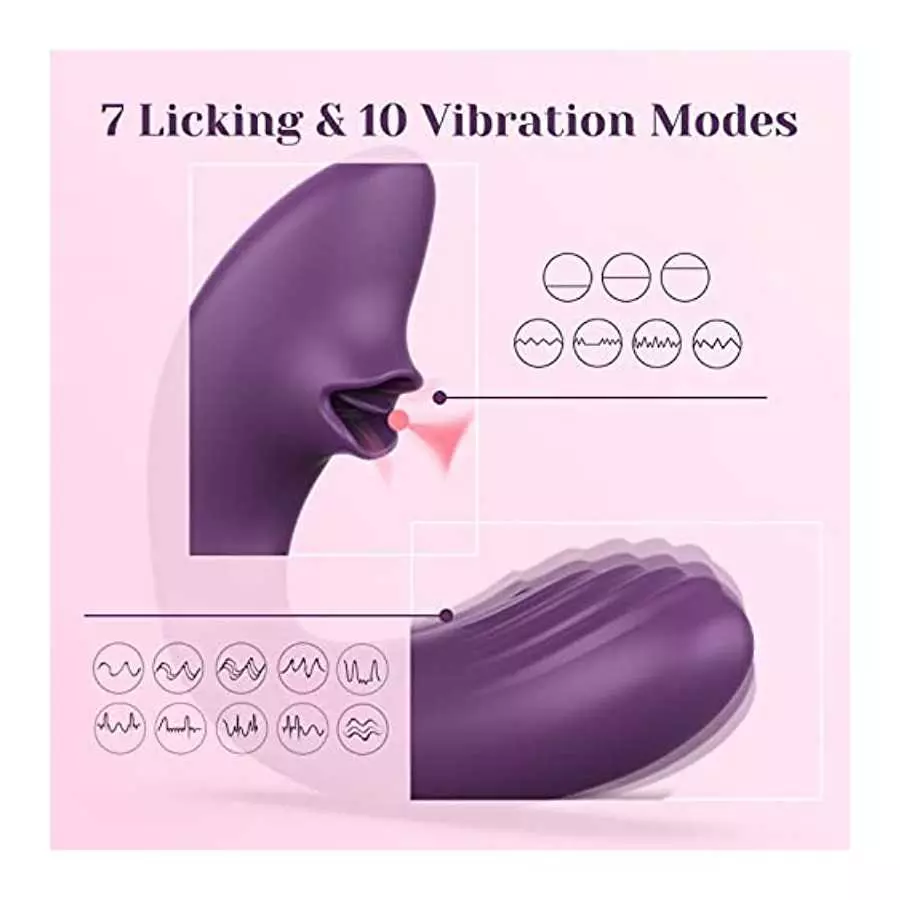 Tracy's Dog Clitoral Licking Vibrator for Clit G Spot Stimulation, Remote Control Adult Sex Toys with 7 Licking and 10 Vibration