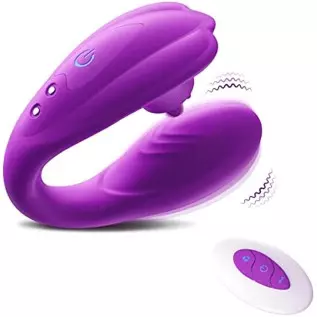 Remote Control Vibrator for Couples with 10 Tongue Licking and Vibration Modes,Female Clitoral G Spot Stimulator,Vibrating Sex T