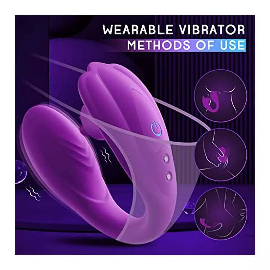 Remote Control Vibrator for Couples with 10 Tongue Licking and Vibration Modes,Female Clitoral G Spot Stimulator,Vibrating Sex T