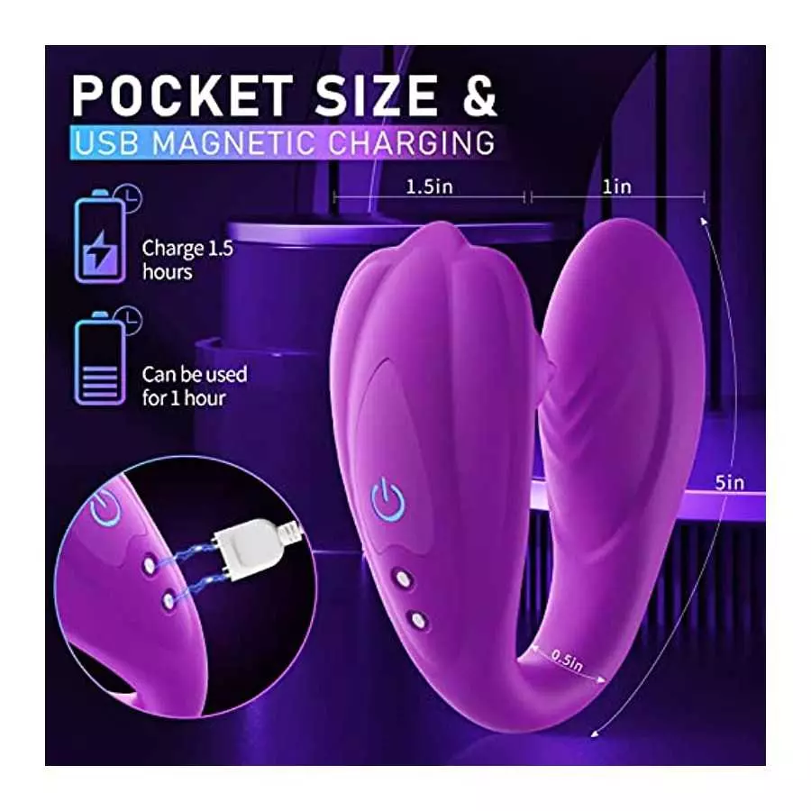 Remote Control Vibrator for Couples with 10 Tongue Licking and Vibration Modes,Female Clitoral G Spot Stimulator,Vibrating Sex T