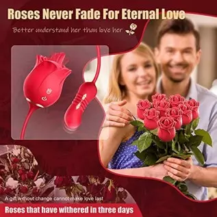 Rose Sex Toys Dildo Vibrator, Rose Sex Stimulator for Women - Rose Adult Toys with Dual Vibrating Tongue Licking & Thrusting G S Rose Sex Toys Dildo Vibrator, Rose Sex Stimulator for Women - Rose Adult Toys with Dual Vibrating Tongue Licking & Thrusting G S