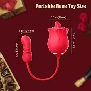 Rose Sex Toys Dildo Vibrator, Rose Sex Stimulator for Women - Rose Adult Toys with Dual Vibrating Tongue Licking & Thrusting G S Rose Sex Toys Dildo Vibrator, Rose Sex Stimulator for Women - Rose Adult Toys with Dual Vibrating Tongue Licking & Thrusting G S