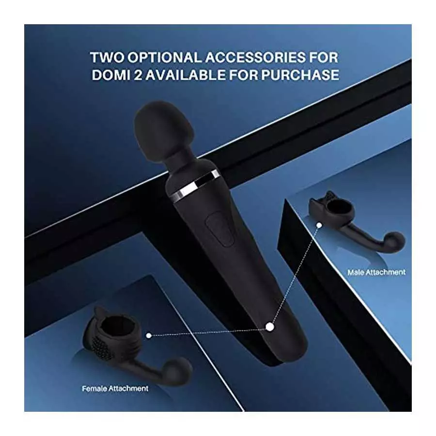 LOVENSE Domi 2 Wand Massager for Women/Men, Classic Vibrator Wand, Powerful & Quiet Stimulator with Dual Rotating Head, Bluetoot