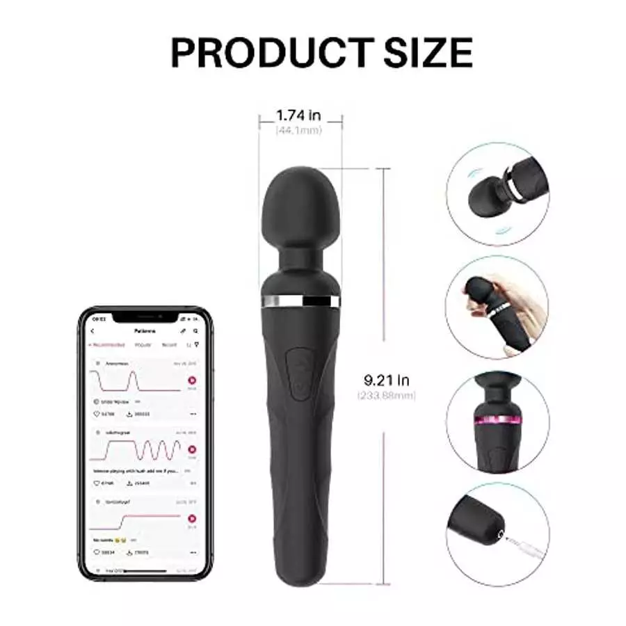 LOVENSE Domi 2 Wand Massager for Women/Men, Classic Vibrator Wand, Powerful & Quiet Stimulator with Dual Rotating Head, Bluetoot